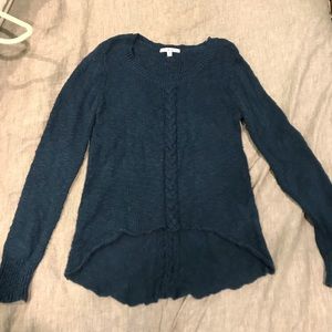 Indigo high-low sweater